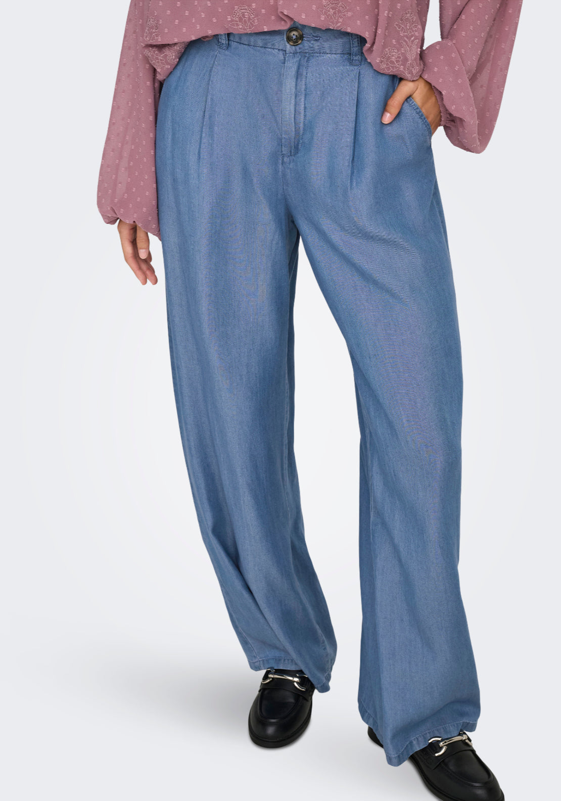 Jdy Jasper High Waist Wide Pant - Medium Blue Denim 5 Shaws Department Stores