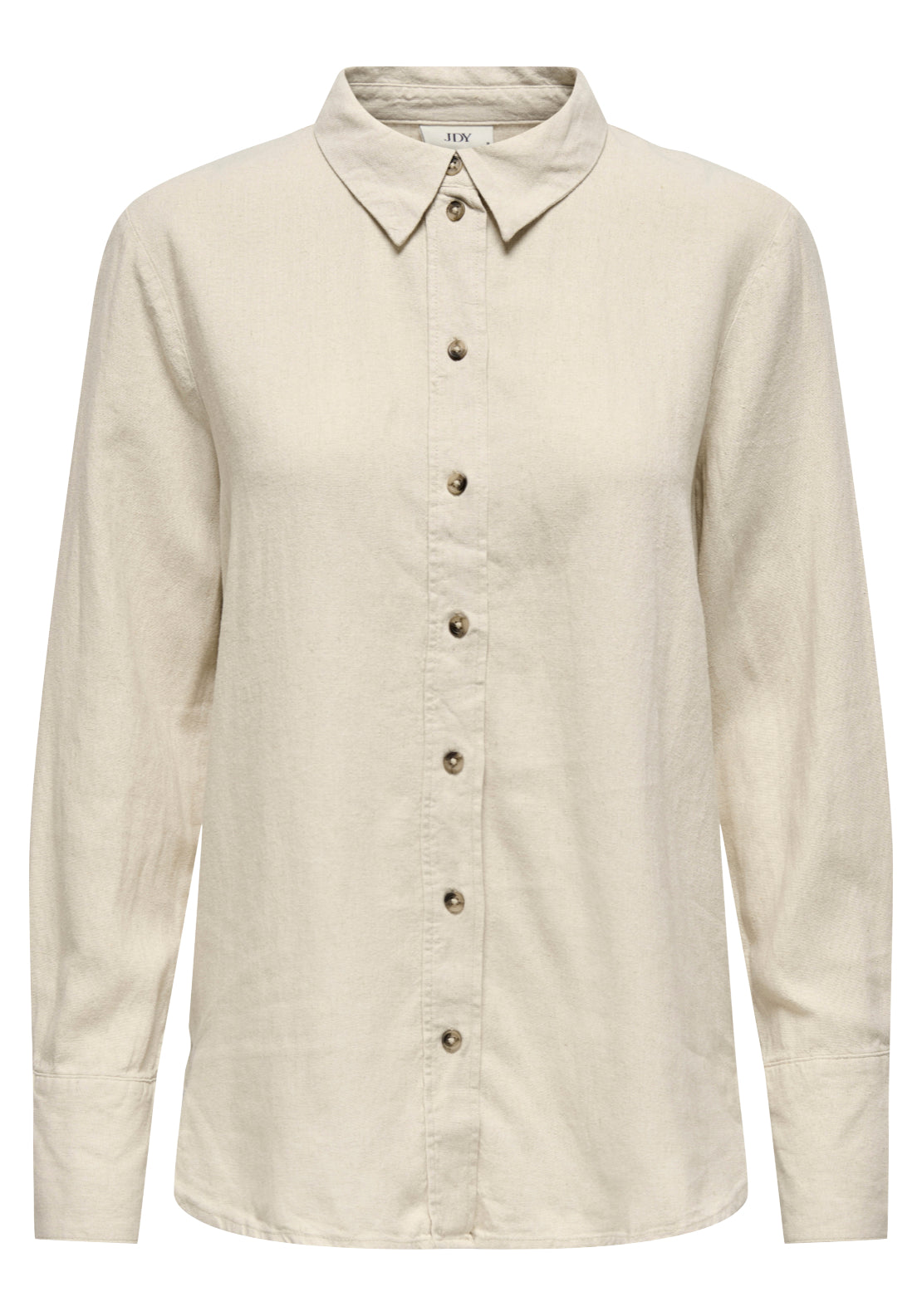 Jdy Say Long Sleeve Linen Loose Shirt - Beige 6 Shaws Department Stores