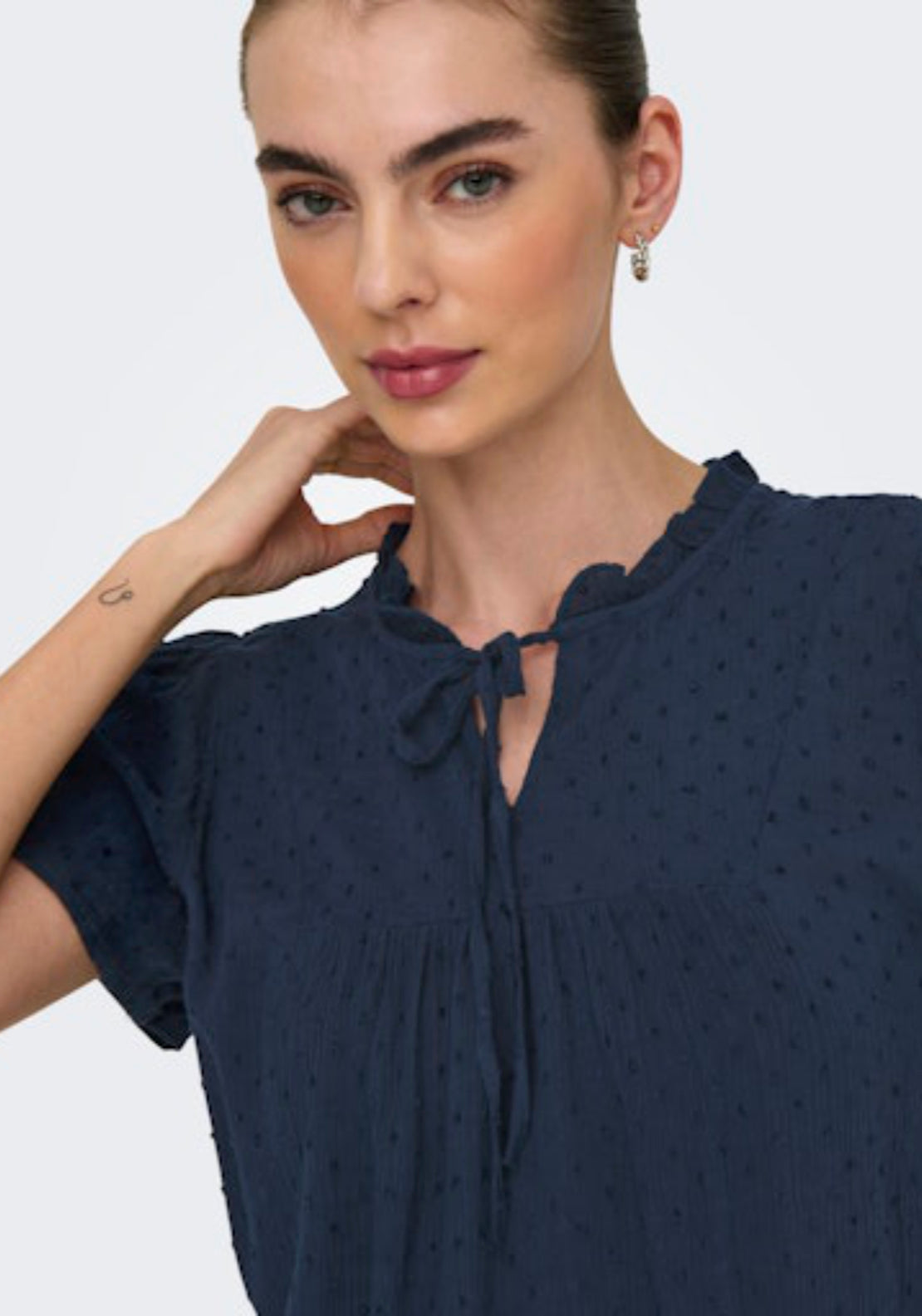 Jdy Lima Life Short Sleeve Top - Black Iris 3 Shaws Department Stores