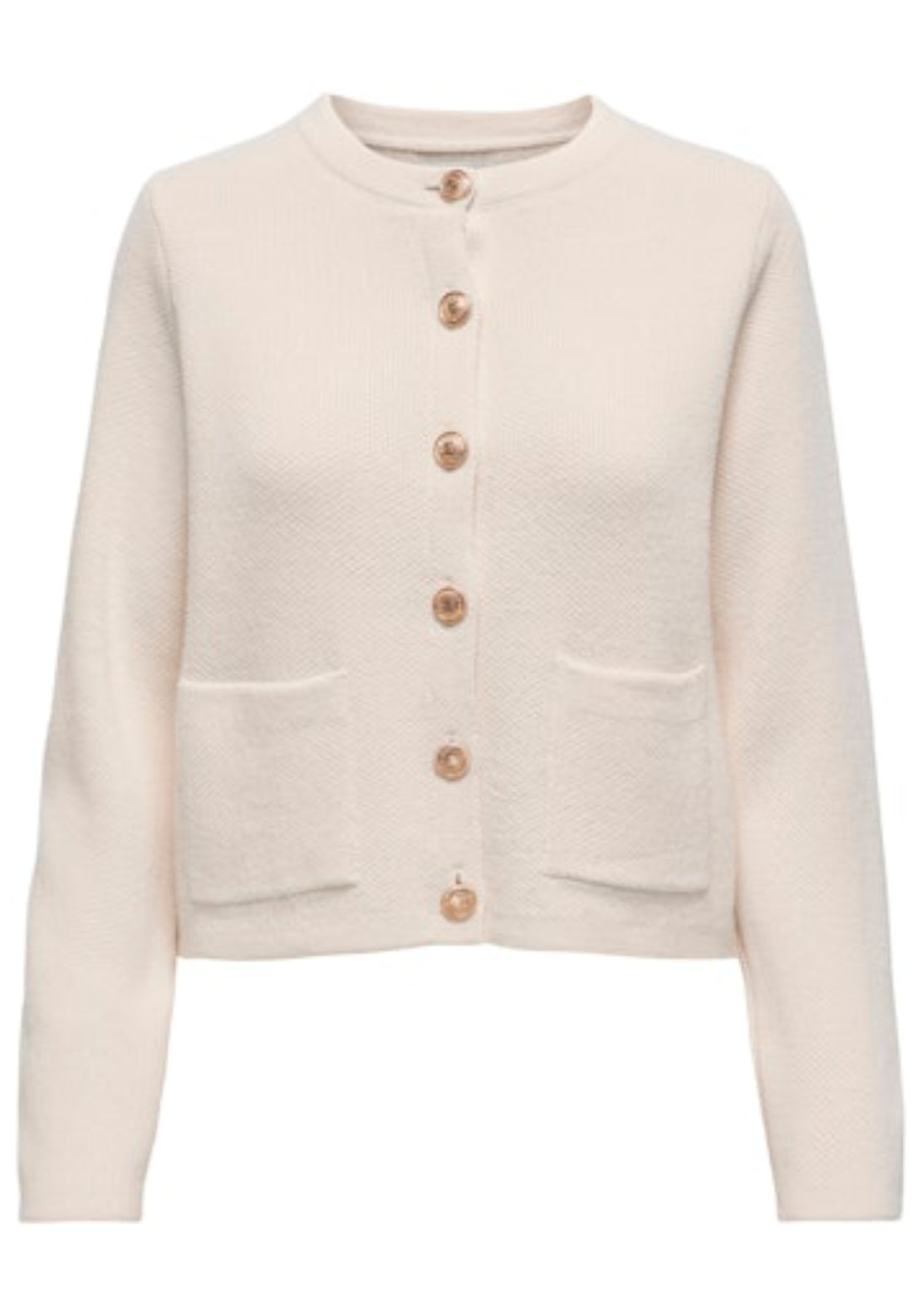Kim Long Sleeve Button Cardigan - Egret