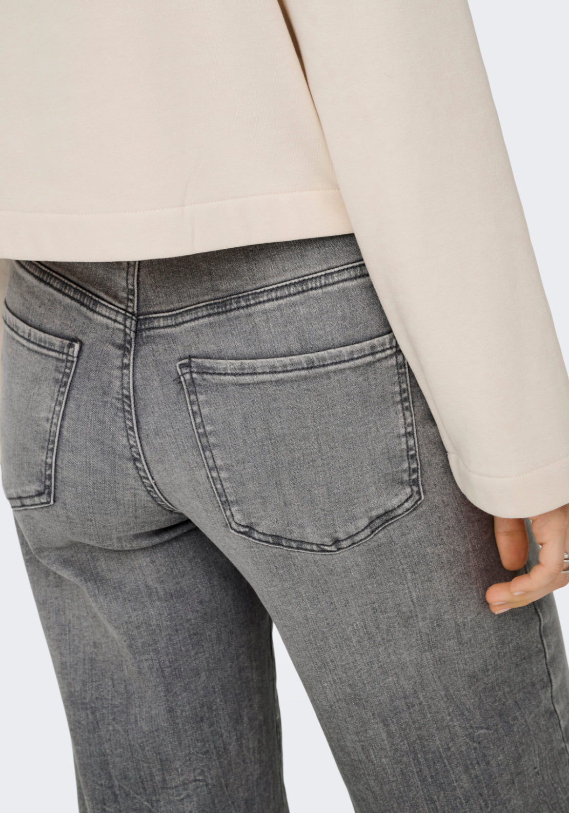 Jdy Felina-Fina High Waist Wide Jeans - Light Grey Denim 4 Shaws Department Stores