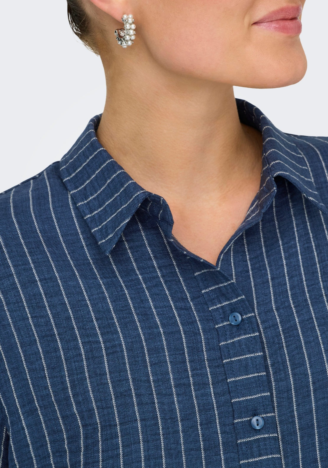 Jdy Power Short Sleeve Shirt - Insignia Blue/white 5 Shaws Department Stores