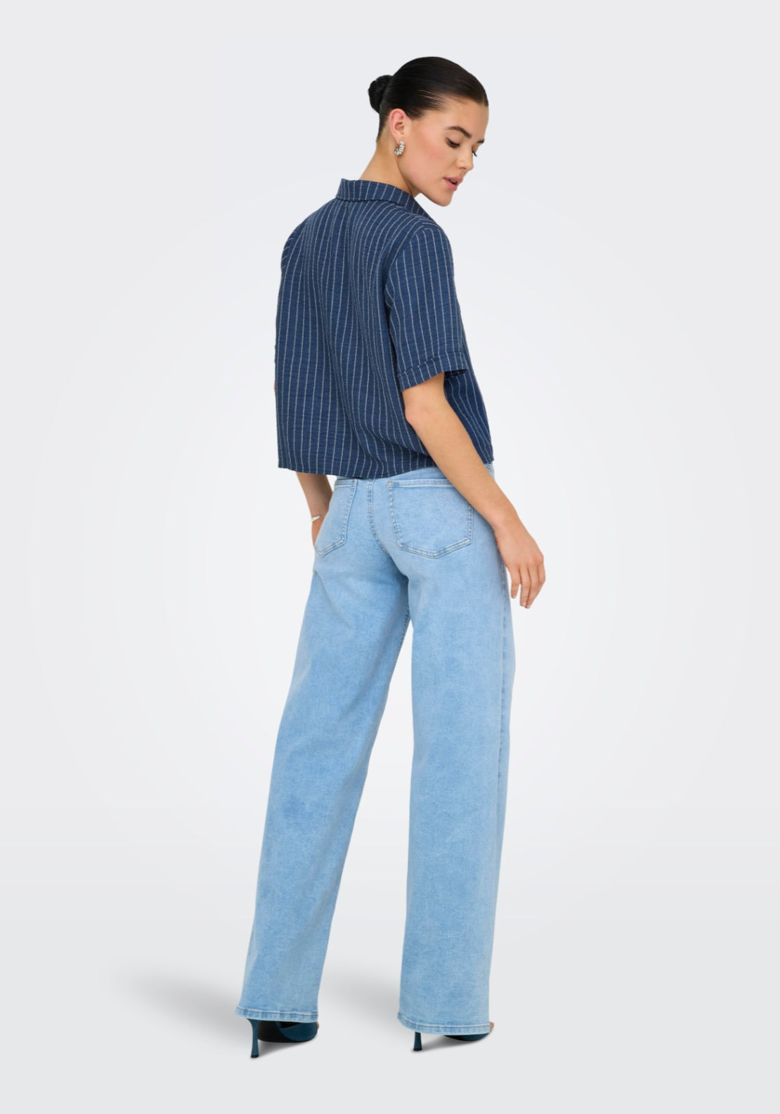Jdy Power Short Sleeve Shirt - Insignia Blue/white 2 Shaws Department Stores