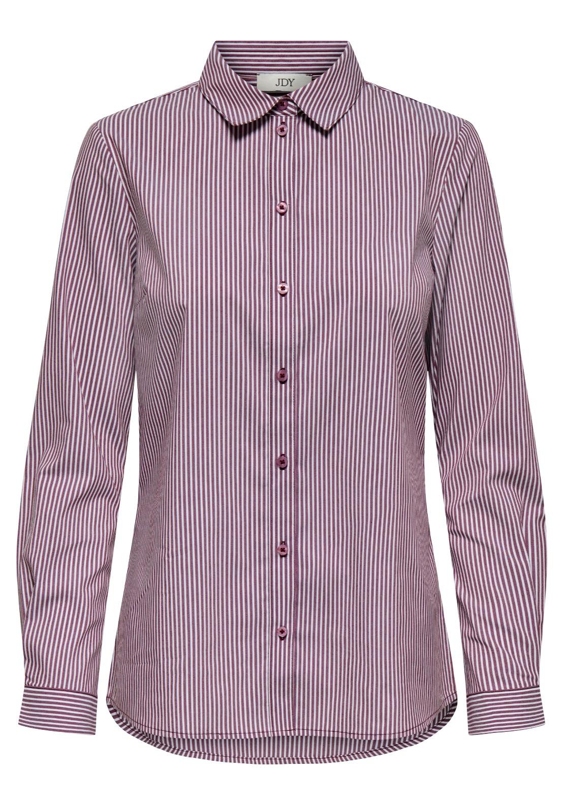 Jdy Mio Long Sleeve Shirt - Cabernet White Stripes 6 Shaws Department Stores