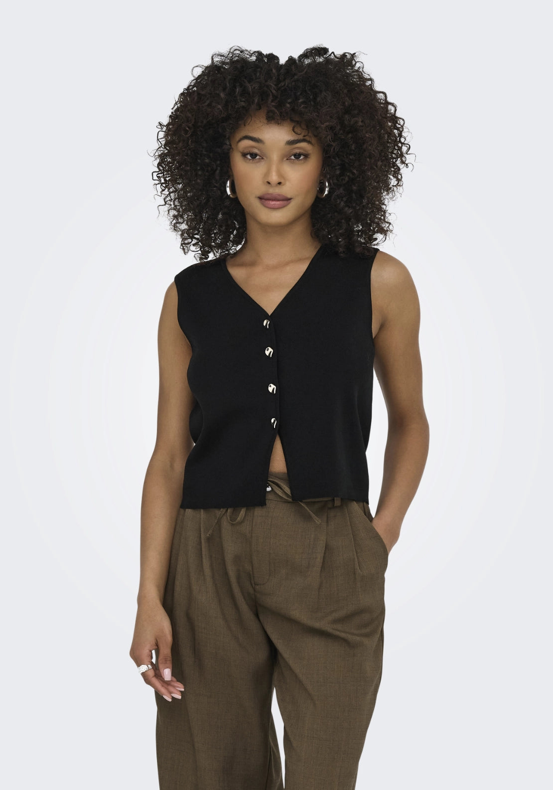 Astra Sleeveless Vest - Black