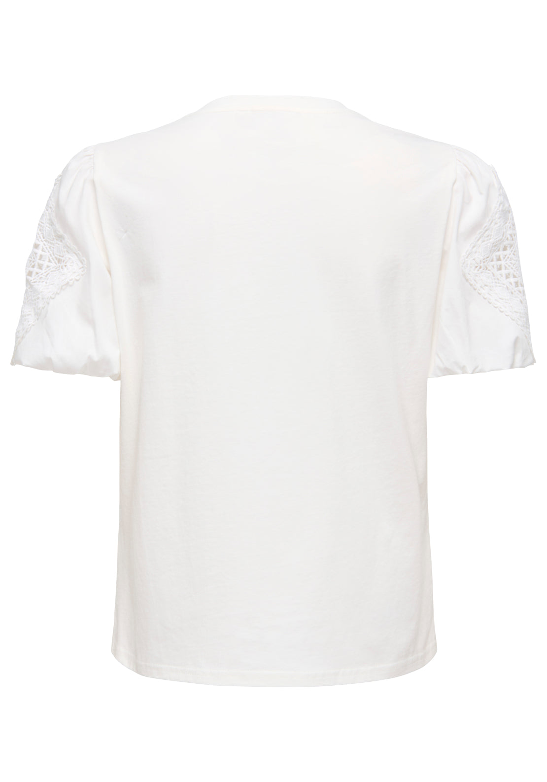 Jdy Uma Life Short Sleeve Lace Detail Top - Cloud Dancer 6 Shaws Department Stores
