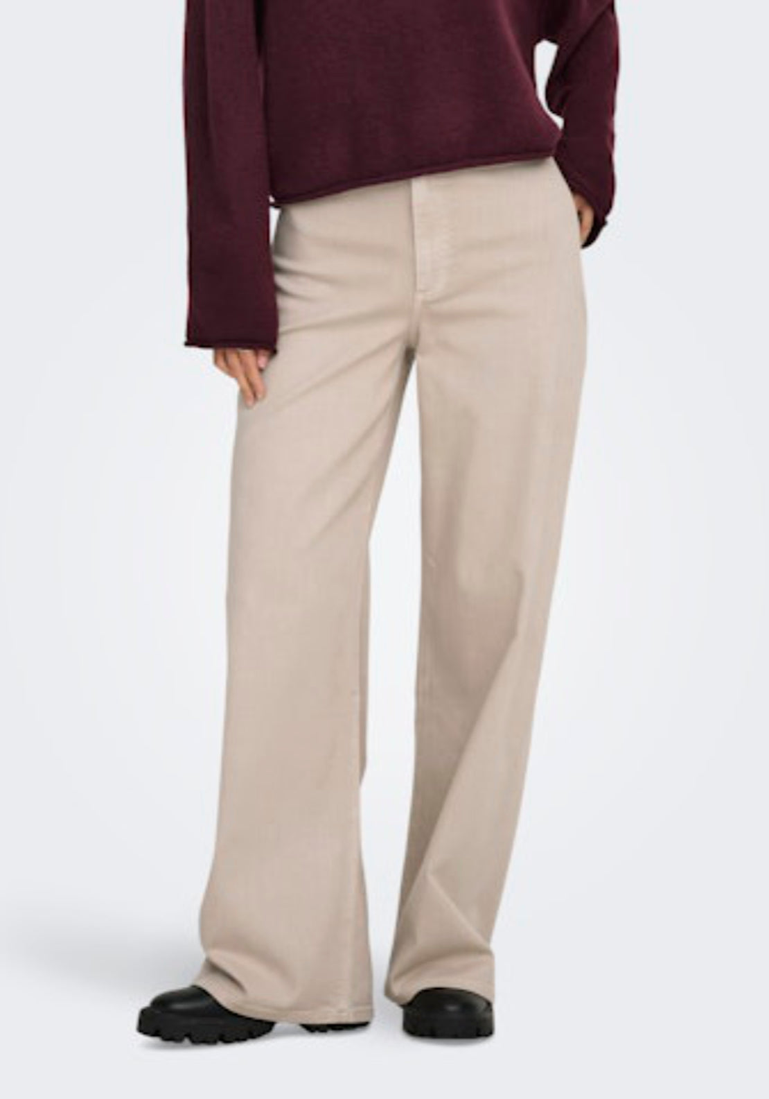 Jdy Iris High Waist Wide Pant - Chateau Gray 1 Shaws Department Stores