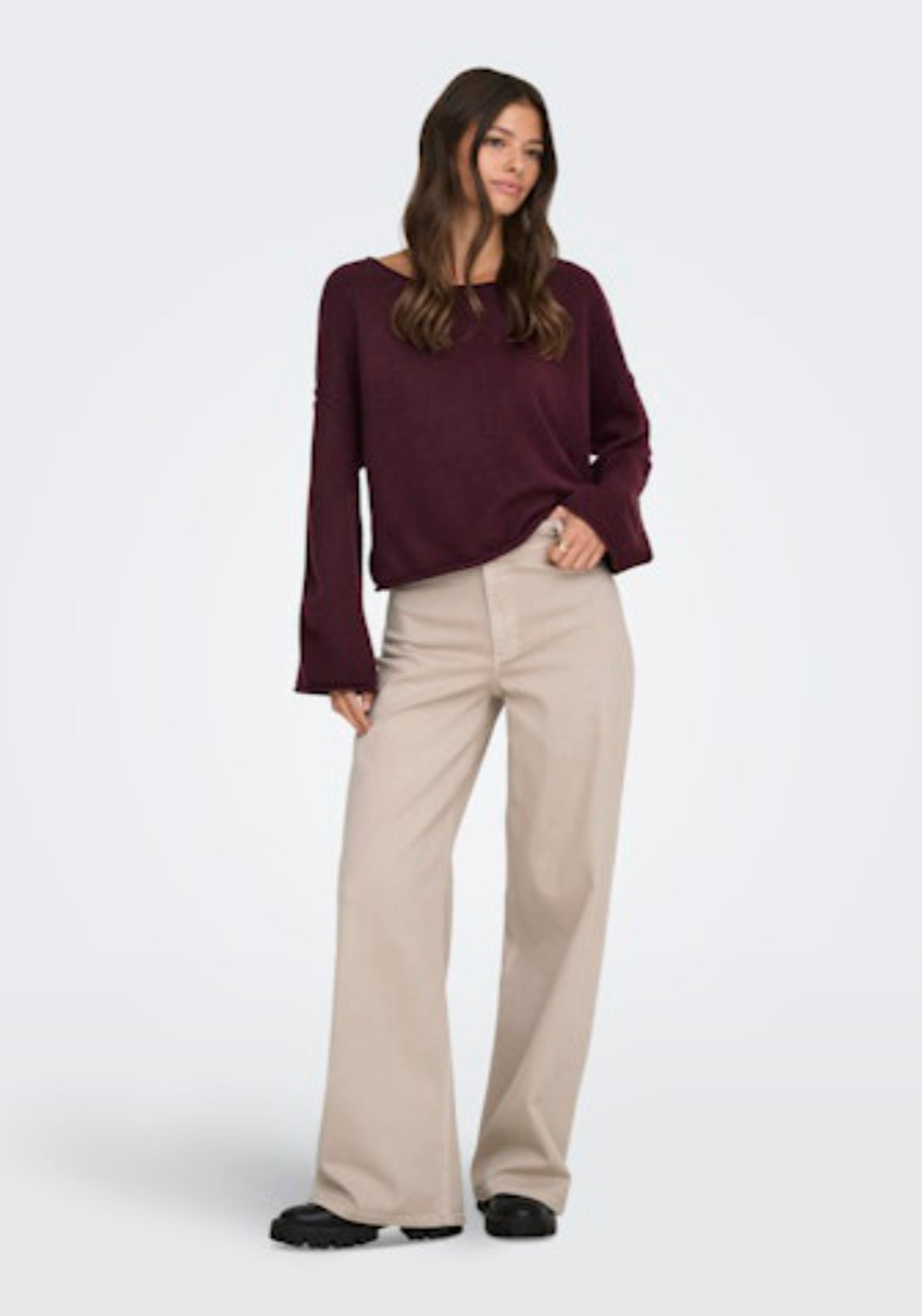 Jdy Iris High Waist Wide Pant - Chateau Gray 4 Shaws Department Stores