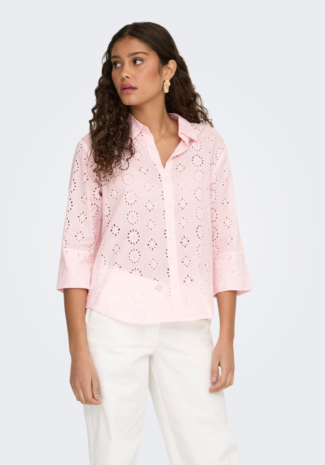 Jdy Tallie 3/4 Long Shirt - Chalk Pink 1 Shaws Department Stores