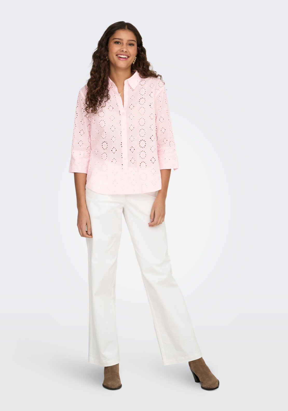 Jdy Tallie 3/4 Long Shirt - Chalk Pink 5 Shaws Department Stores