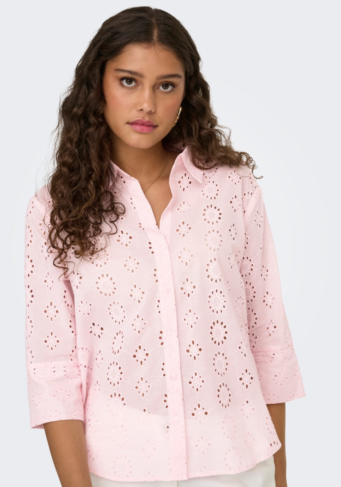 Jdy Tallie 3/4 Long Shirt - Chalk Pink 4 Shaws Department Stores