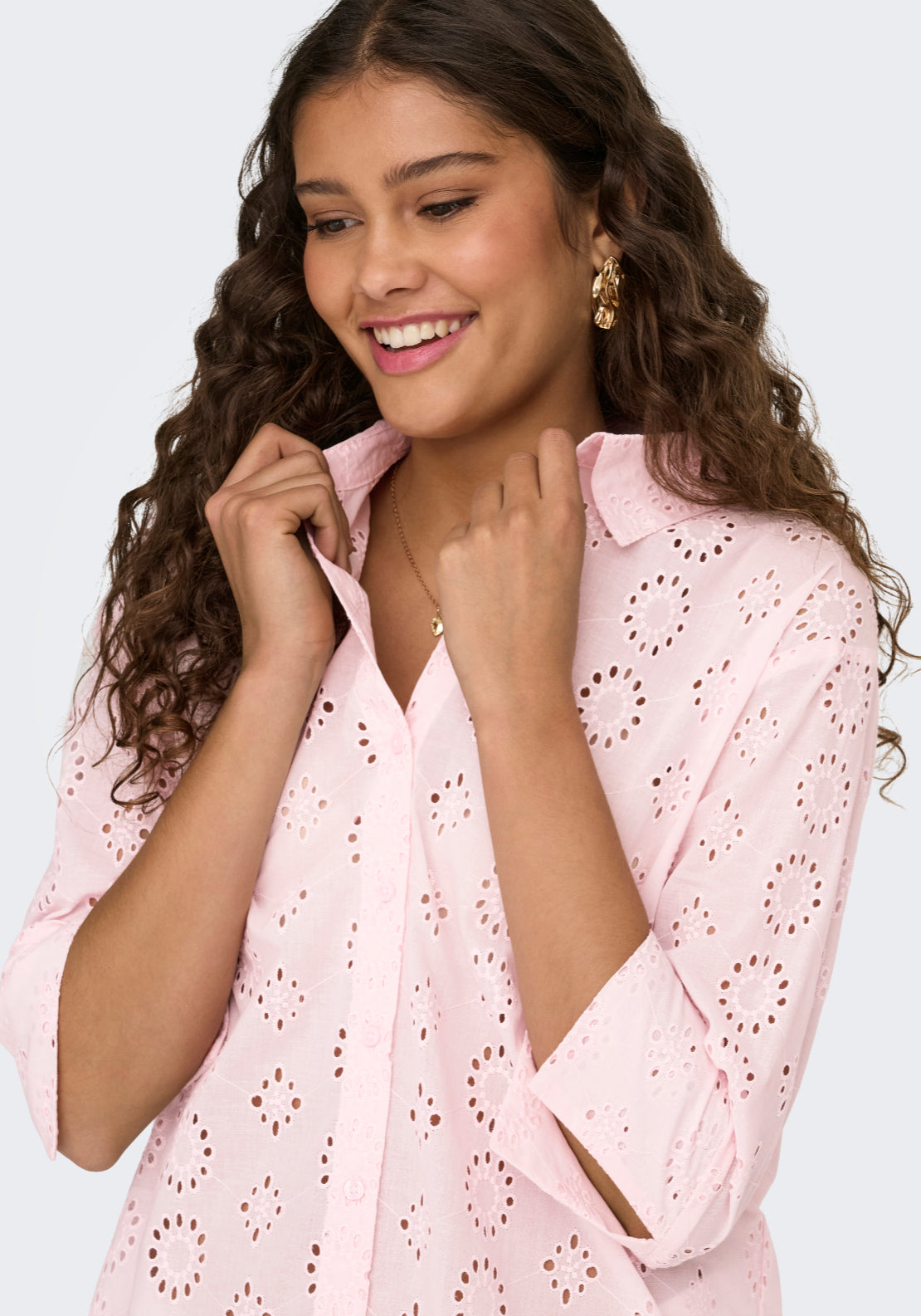 Jdy Tallie 3/4 Long Shirt - Chalk Pink 3 Shaws Department Stores