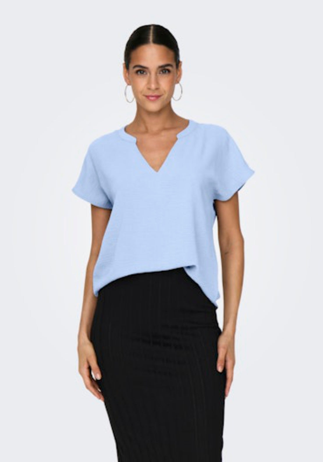Jdy Lion Life Short Sleeve Top - Powder Blue 1 Shaws Department Stores