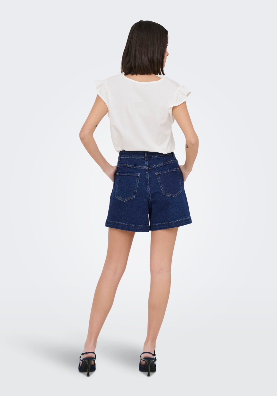 Jdy Valerie High Waist Shorts - Medium Blue Denim 2 Shaws Department Stores