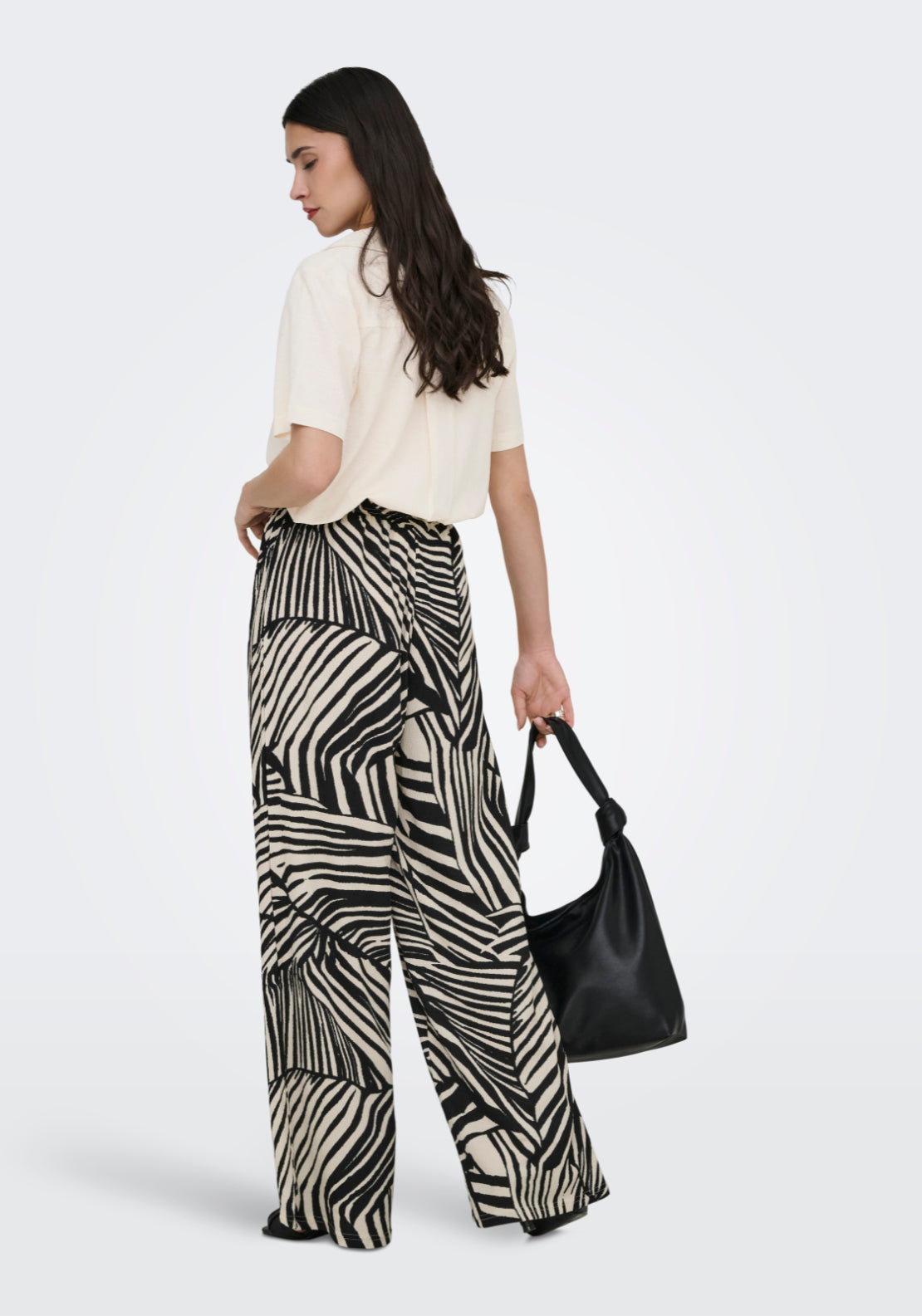 Jdy Debbie New Loose Pant - Sandshell/black 2 Shaws Department Stores