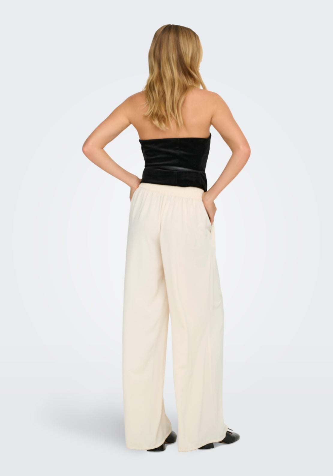 Jdy Aya Medium Waist Wide Pant - Whitecap Gray 3 Shaws Department Stores
