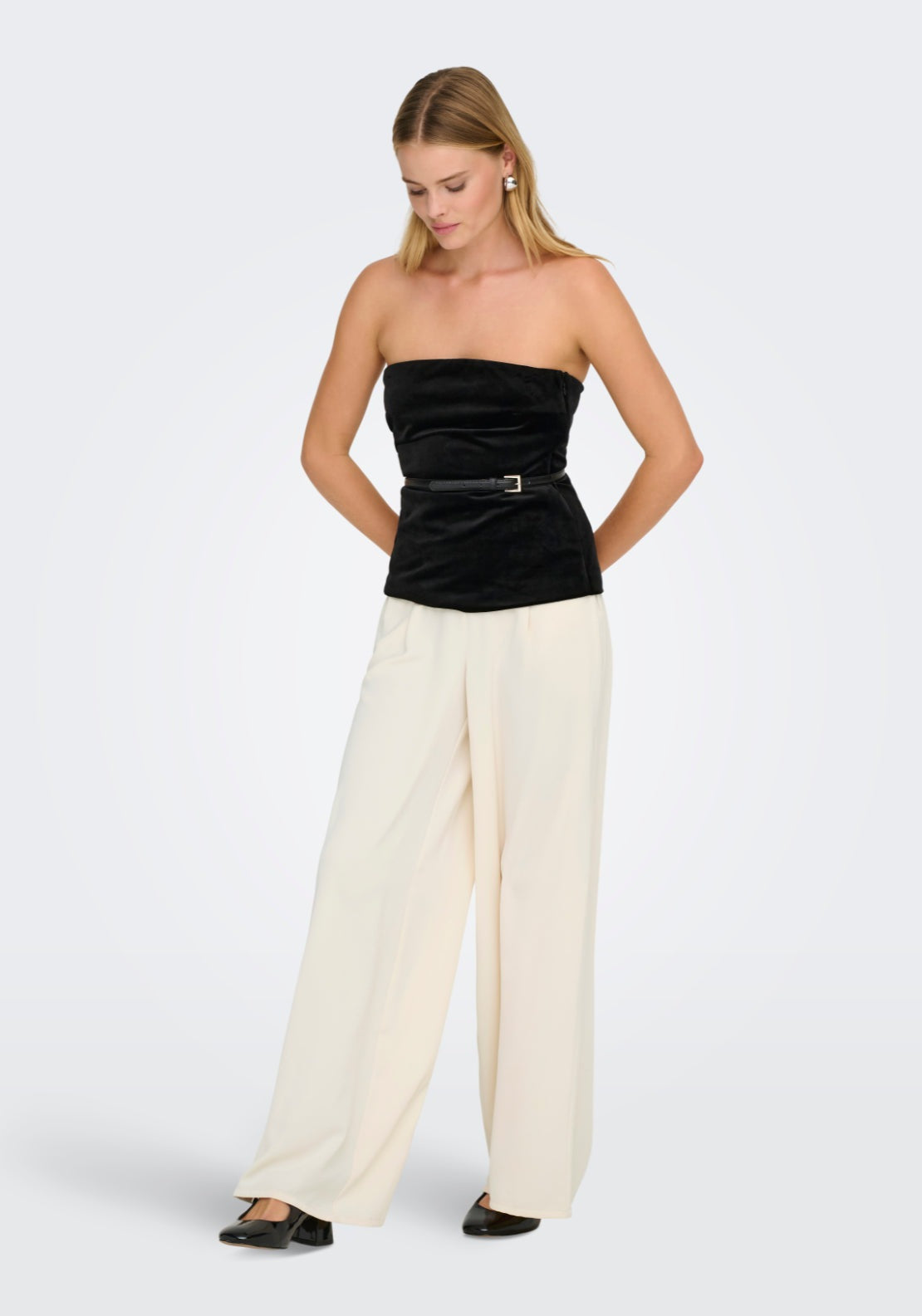 Jdy Aya Medium Waist Wide Pant - Whitecap Gray 5 Shaws Department Stores