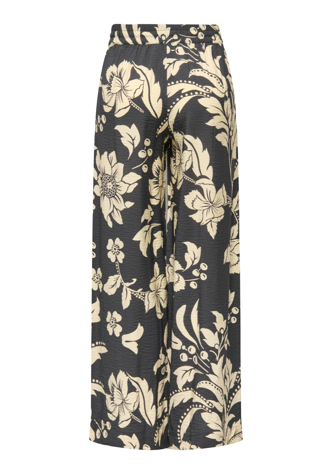 Jdy Troya Life Medium Waist Palazzo Pant - Phantom/creme Flowers 7 Shaws Department Stores