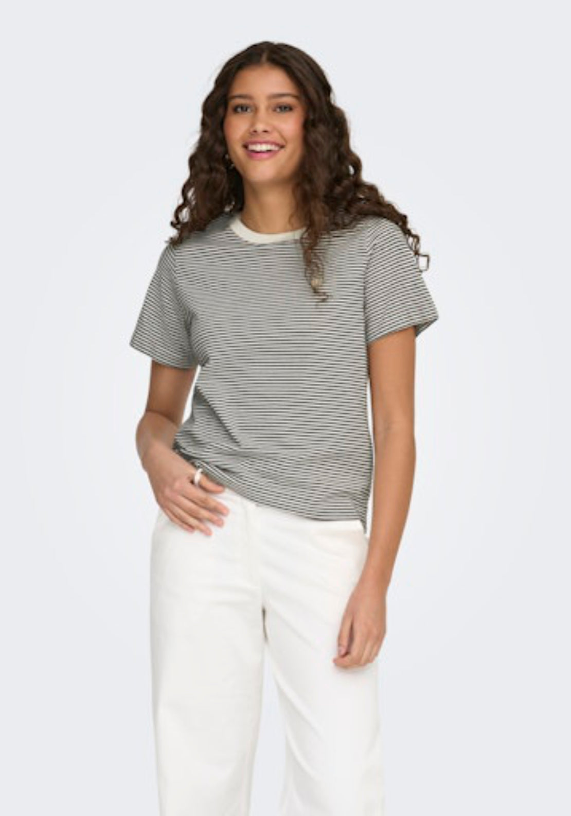 Jdy Pisa Short Sleeve Print Top - Cloud Dancer/chicory Coffee 1 Shaws Department Stores