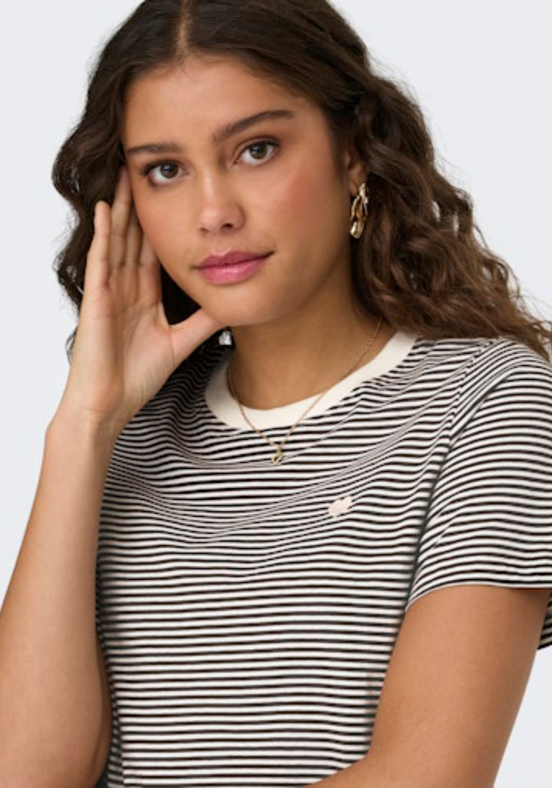Jdy Pisa Short Sleeve Print Top - Cloud Dancer/chicory Coffee 4 Shaws Department Stores