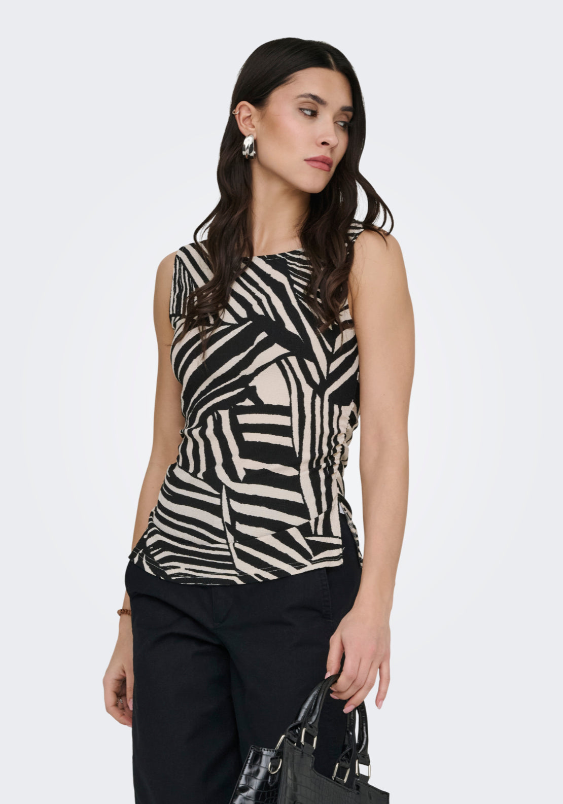 Jdy Debbie Sleeveless Top - Sandshell/black 1 Shaws Department Stores