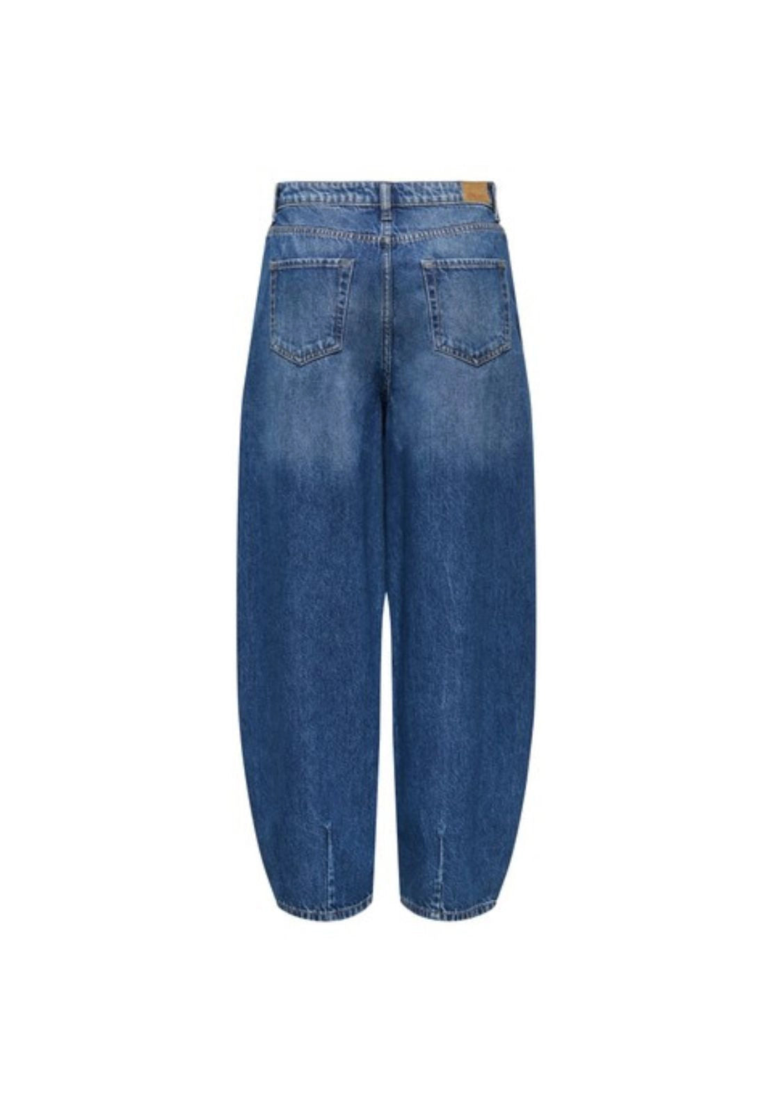 Susie Medium Rise Barrel Jeans - Blue Denim