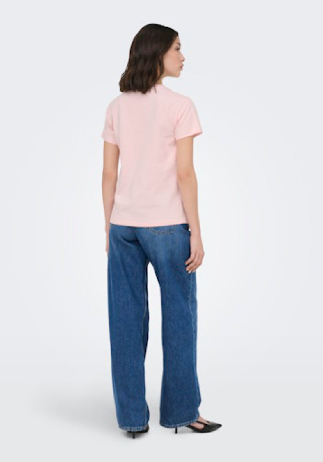 Bena Short Sleeve Patch Top - Pink Dogwood Butterfly Sequin