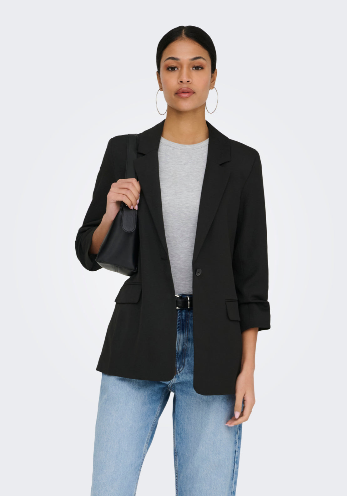 Jdy Eliza 3/4 Blazer - Black 1 Shaws Department Stores