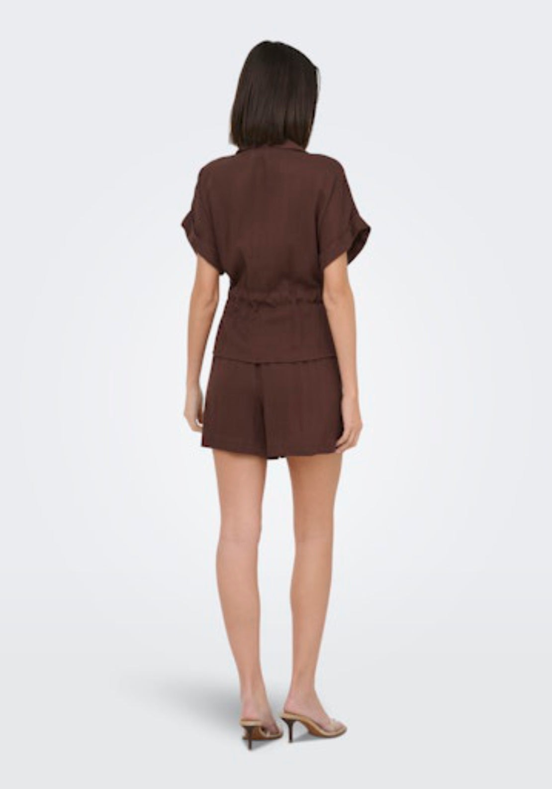 Jdy Mille Short Sleeve Zip Shirt - Chicory Coffee 2 Shaws Department Stores
