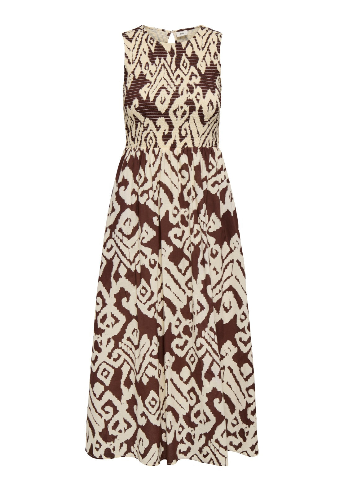 Jdy Diego Sleeveless Smock Midi Dress - Chocolate Torte/cloud Dancer 6 Shaws Department Stores