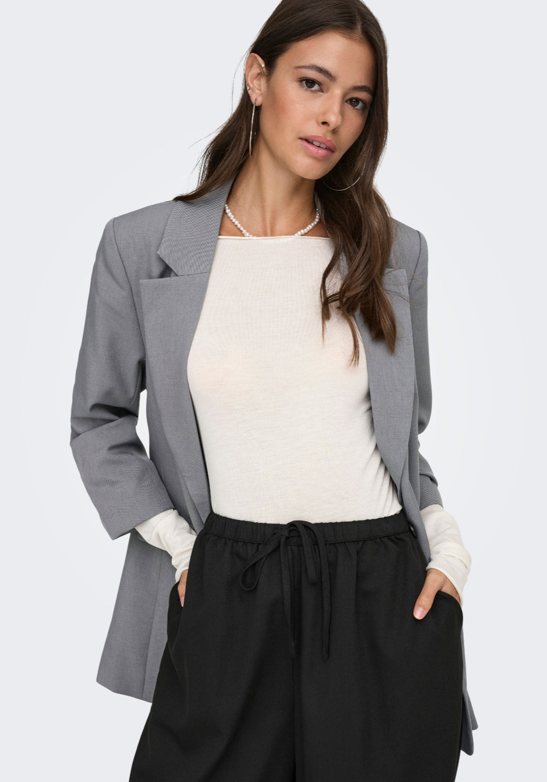 Jdy Eliza 3/4 Blazer - Ultimate Grey 3 Shaws Department Stores