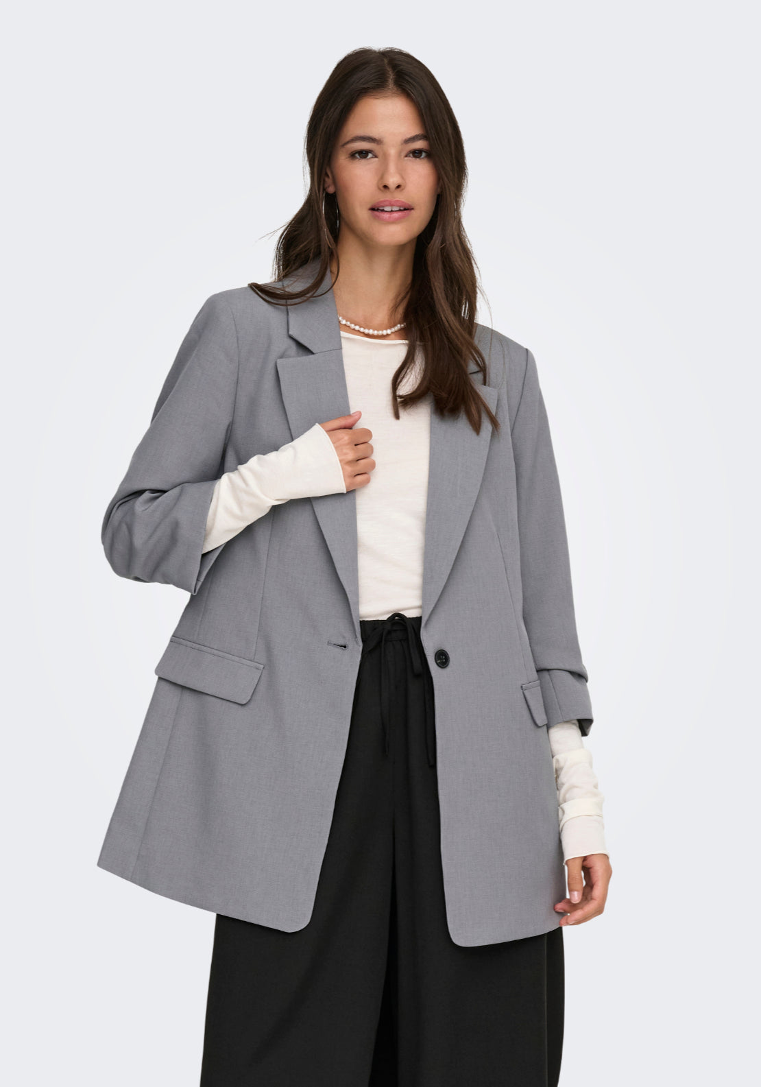 Jdy Eliza 3/4 Blazer - Ultimate Grey 1 Shaws Department Stores
