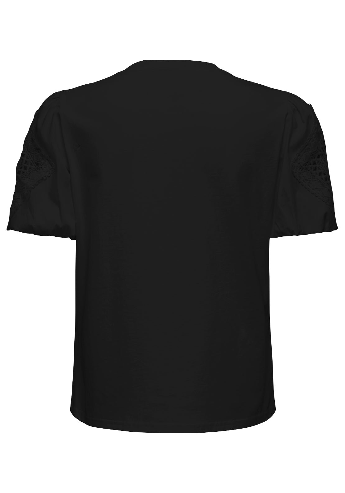 Jdy Uma Life Short Sleeve Lace Detail Top - Black 2 Shaws Department Stores