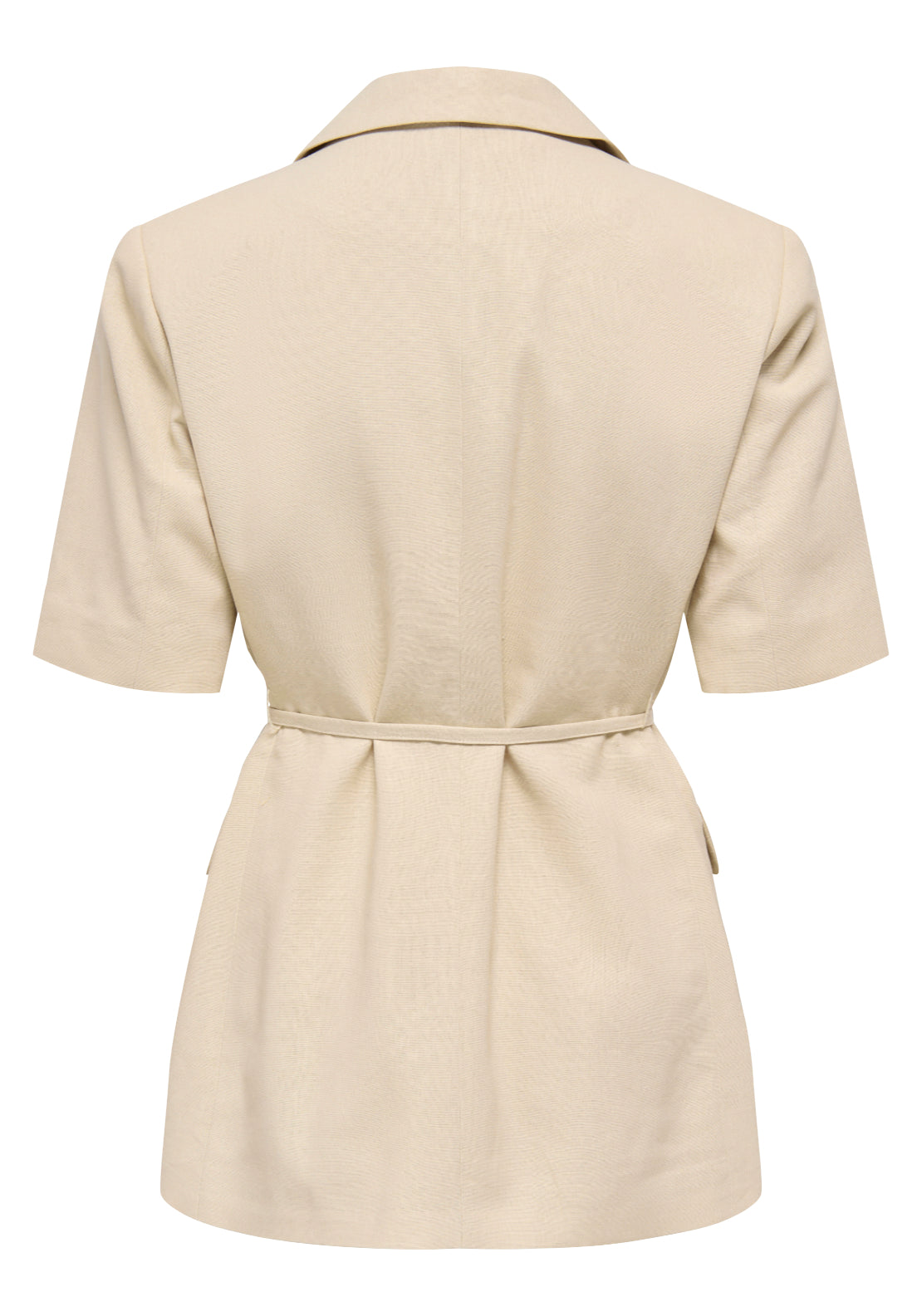 Jdy Naomi Linen Short Sleeve Belt Blazer - Wheat 2 Shaws Department Stores