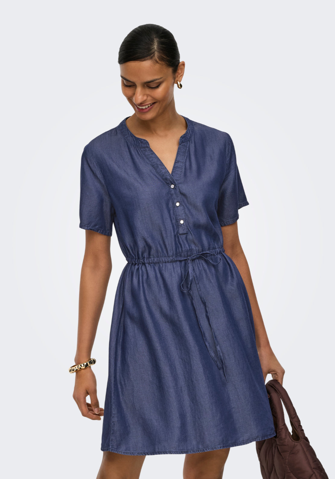 Jdy Jasper Short Sleeve Dress - Dark Blue Denim 1 Shaws Department Stores
