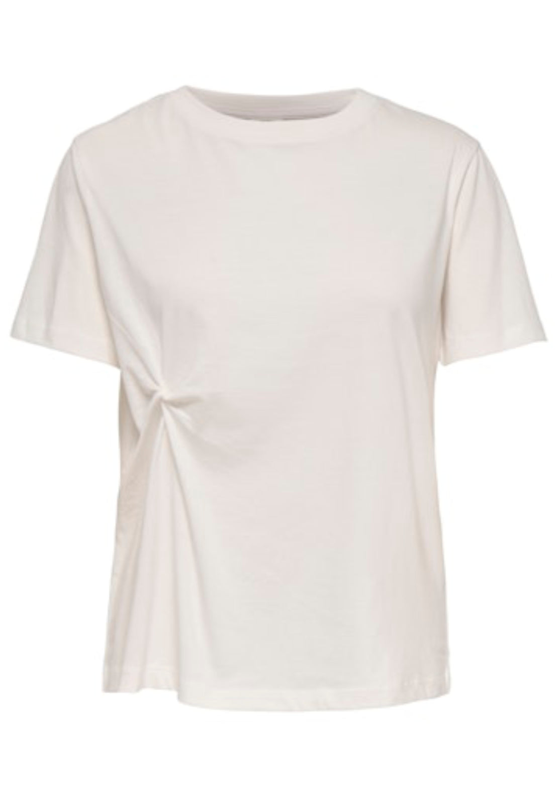 Jdy Gaisa Short Sleeve Knot Top - Cloud Dancer 1 Shaws Department Stores