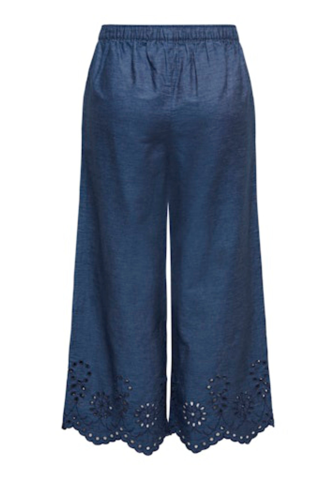 Jdy Margot Bille High Waist Embroidered Trousers - Medium Blue Denim 2 Shaws Department Stores