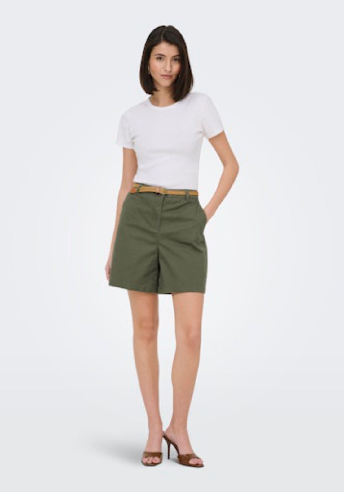 Jdy Chicago Medium Waist Bermuda Shorts - Kalamata 5 Shaws Department Stores