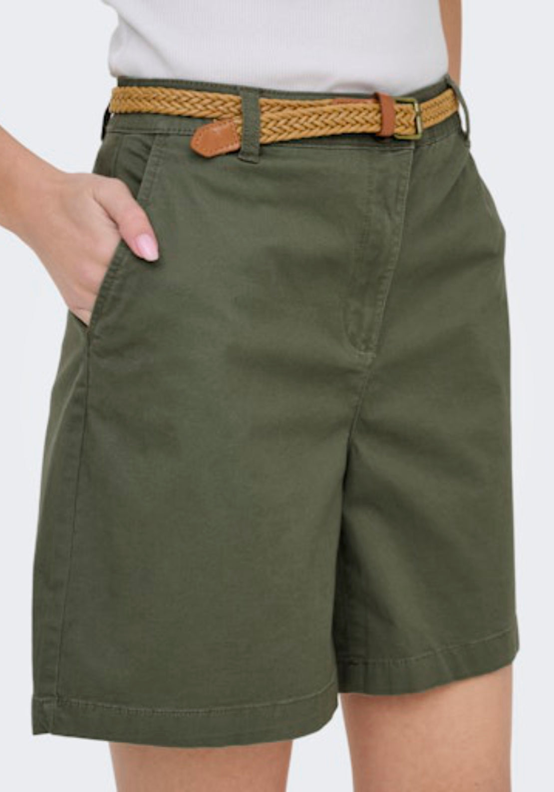 Jdy Chicago Medium Waist Bermuda Shorts - Kalamata 3 Shaws Department Stores