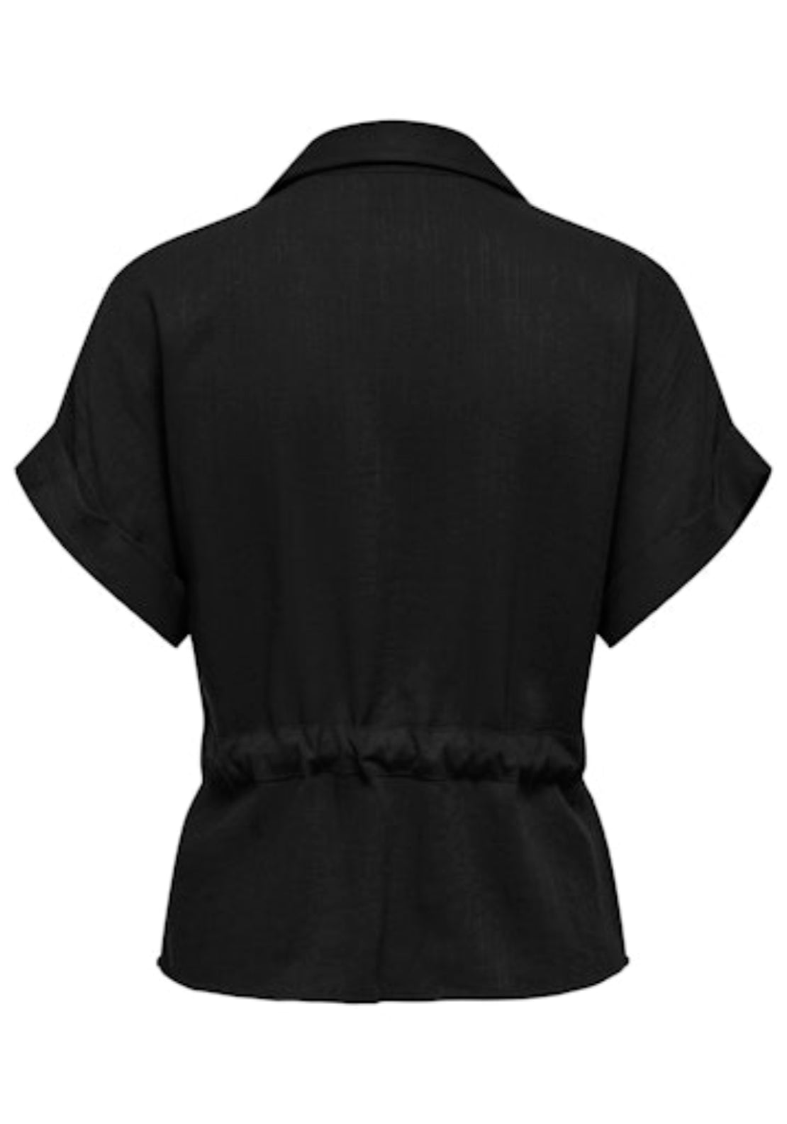 Jdy Mille Short Sleeve Zip Shirt - Black 2 Shaws Department Stores