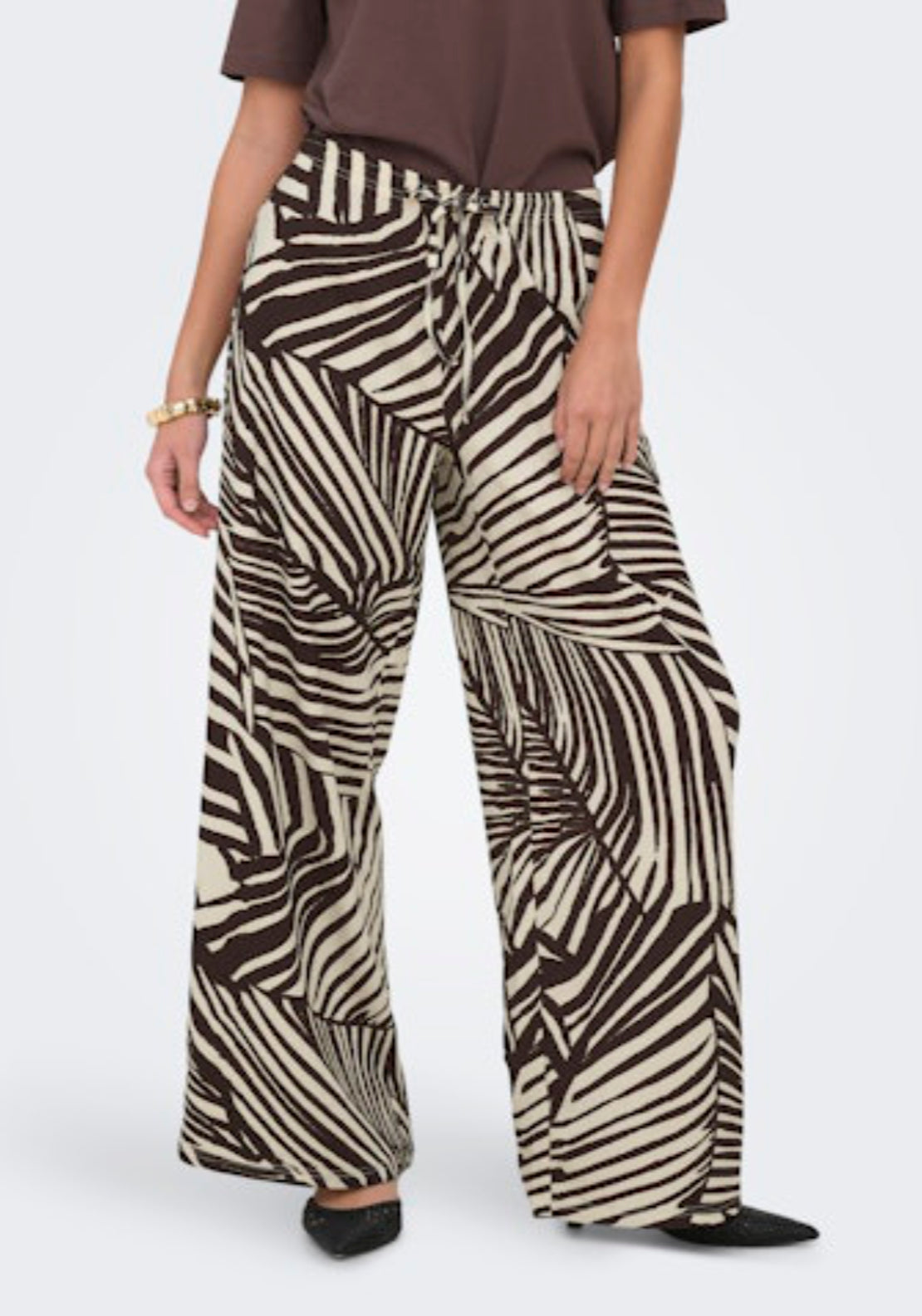 Jdy Debbie New Loose Pant - Sandshell Chocolate Torte 1 Shaws Department Stores