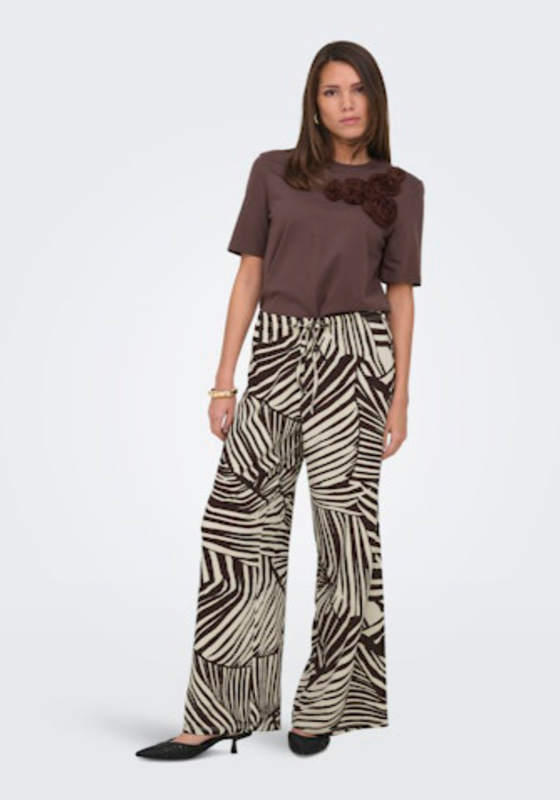 Jdy Debbie New Loose Pant - Sandshell Chocolate Torte 5 Shaws Department Stores