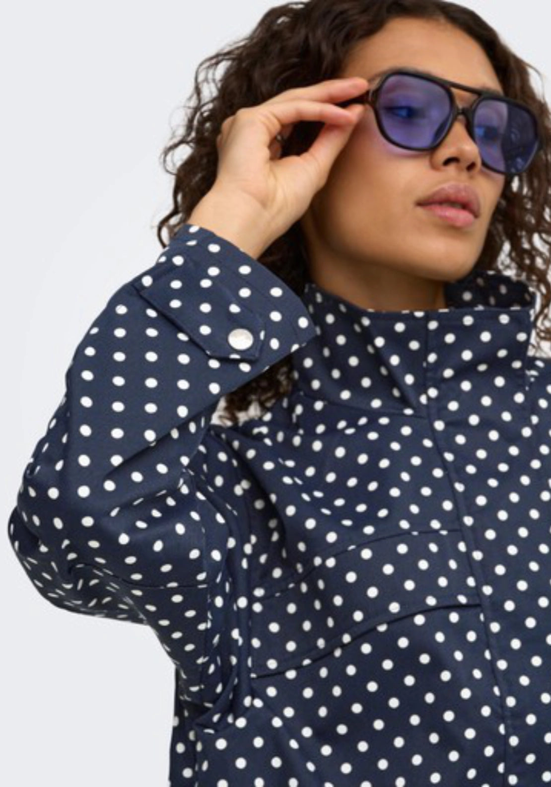 Jdy Naomi Long Sleeve Jacket - Sky Captain White Dots 3 Shaws Department Stores