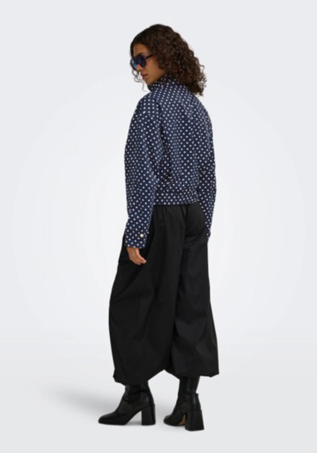 Jdy Naomi Long Sleeve Jacket - Sky Captain White Dots 2 Shaws Department Stores