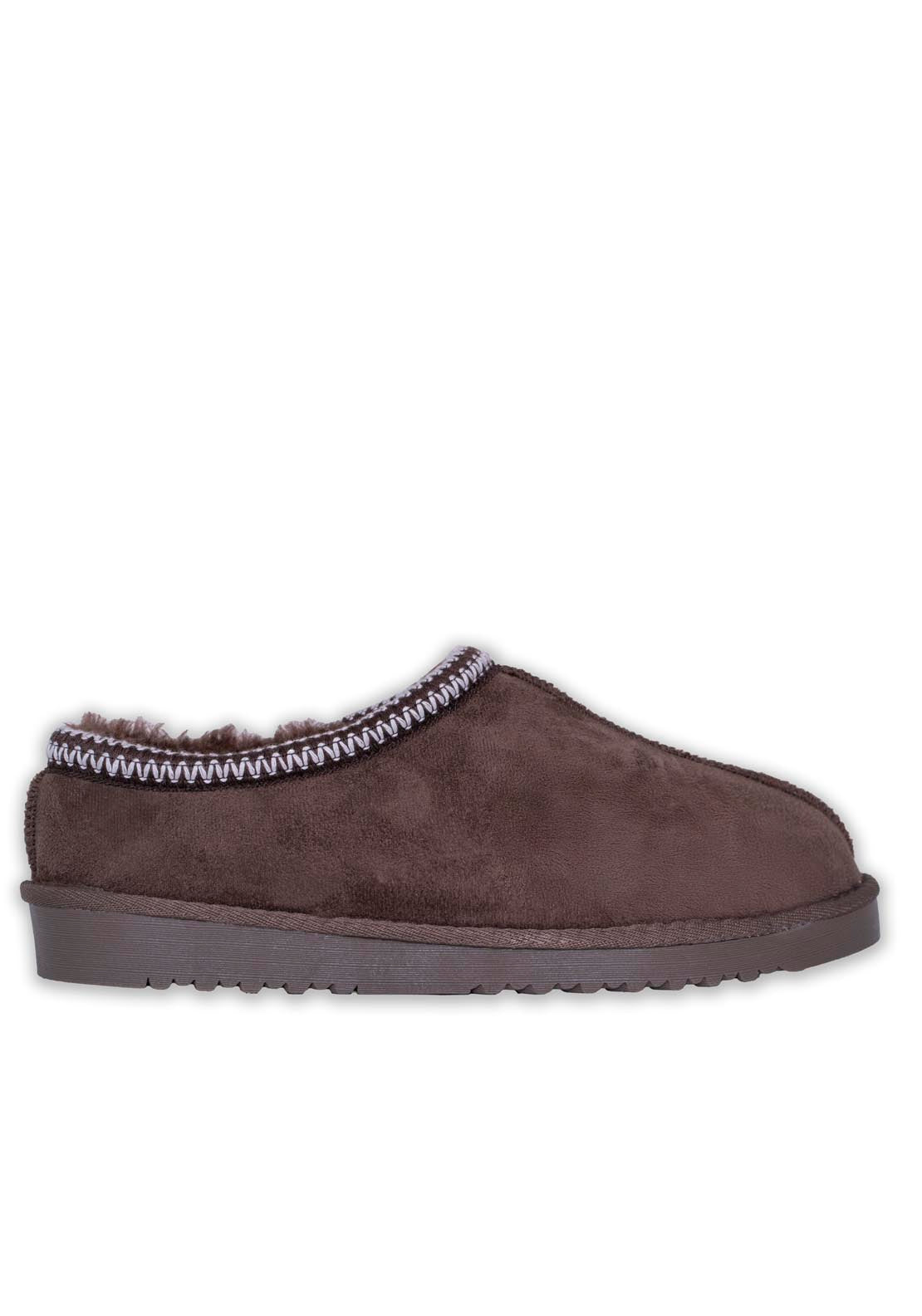 Ella Slip On Slipper - Mocha 1 Shaws Department Stores