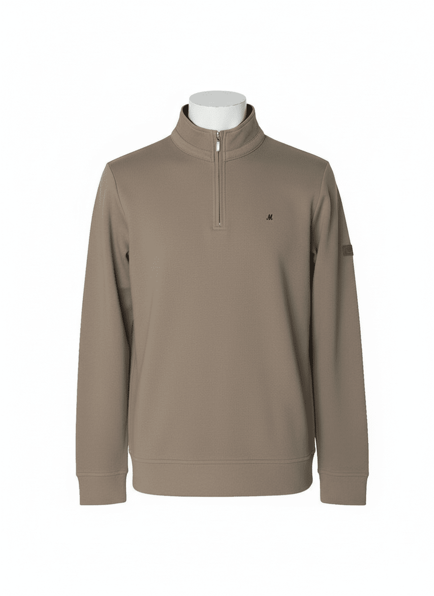 Mineral Kentucky Half Zip Ribbed Top - Grey 1 Shaws Department Stores