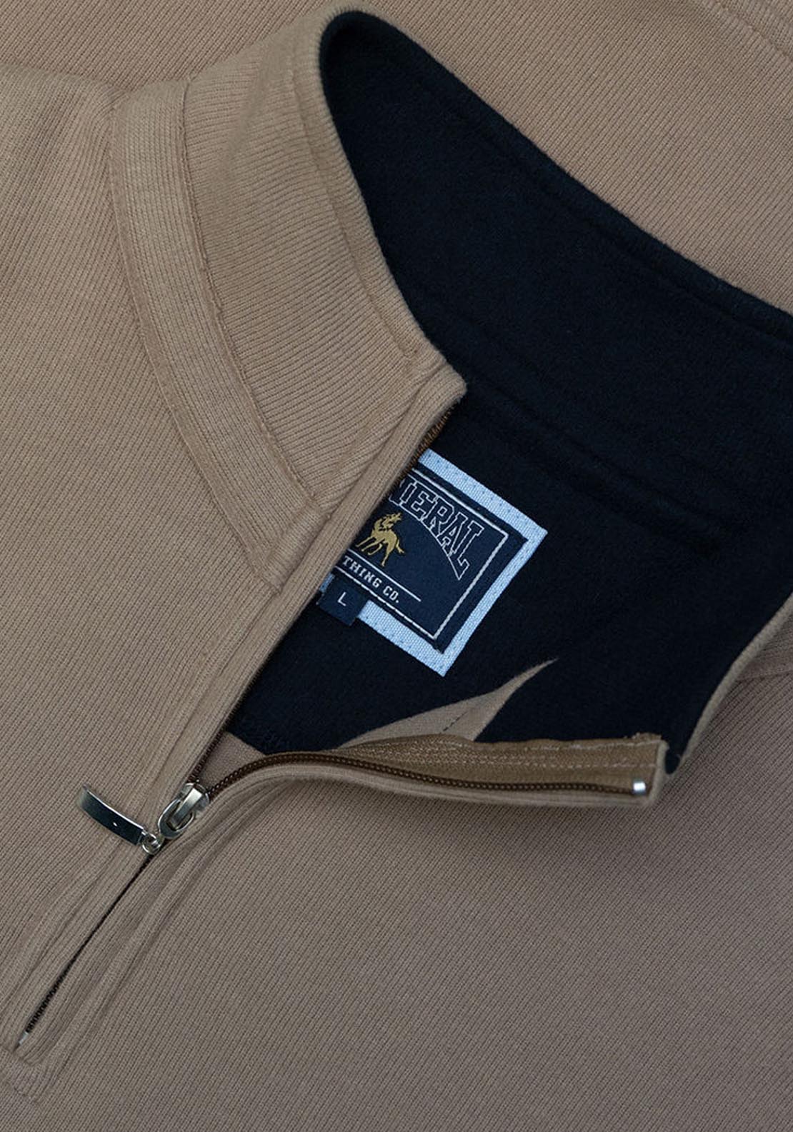 Mineral Kentucky Half Zip Ribbed Top - Grey 2 Shaws Department Stores