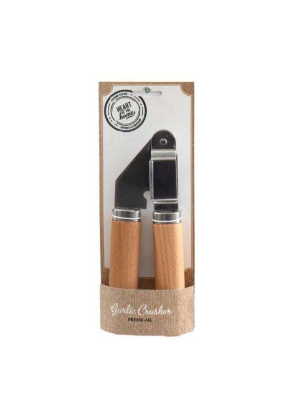 Garlic Press With Wooden Handle - Blue