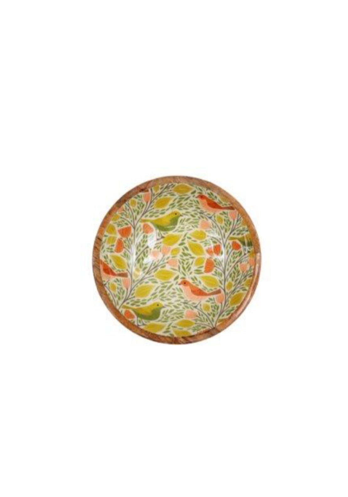 Enamel Bowl With Songbird Design - Multi