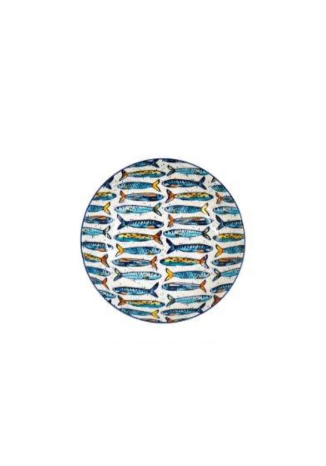 Sardine Design Pasta Bowl - Blue Print